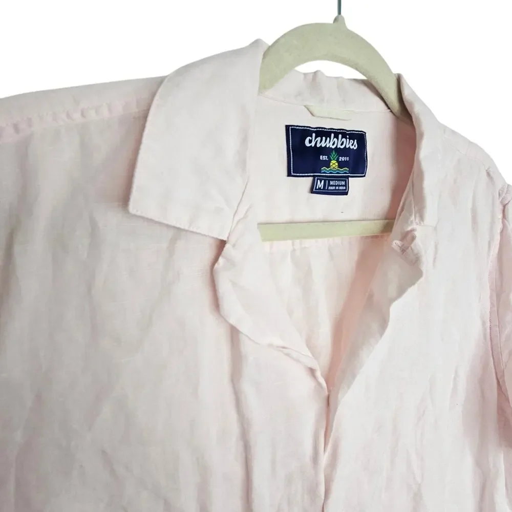 Chubbies Mens Linen Shirt M Resortwear Tropical Hawaiian Beach Vacation Summer